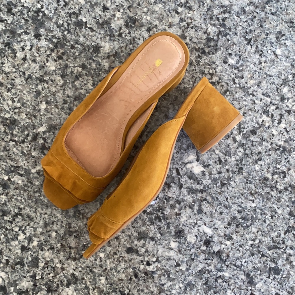 Mustard Suede Matiko Slide Sandal